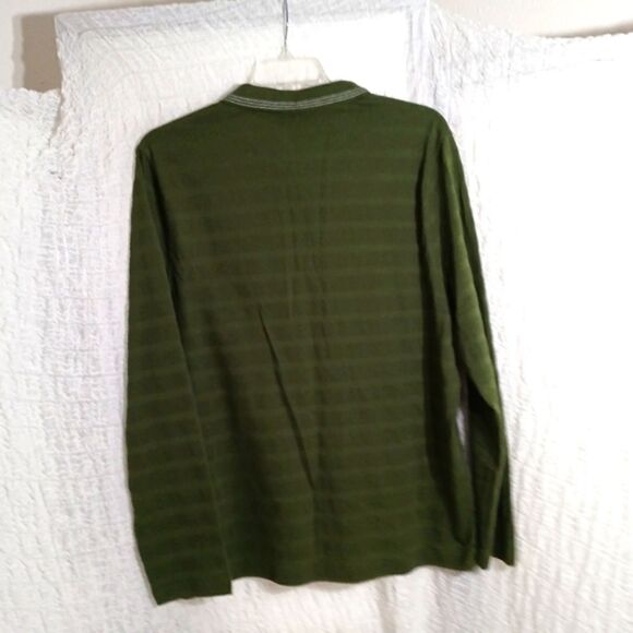 Ted Baker Green Penine Textured Polo Shirt Size 6 - Picture 3 of 8